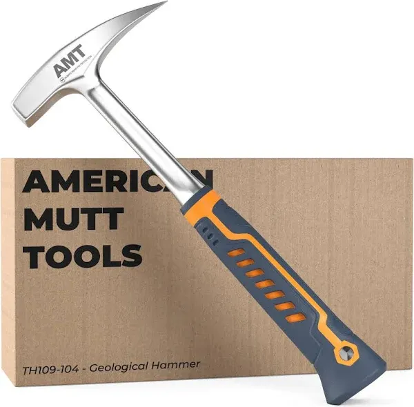 AMERICAN MUTT TOOLS Rock Hammer – Heavy Duty 22Oz Rock Pick Hammer – Rock Hammer