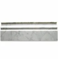 Stone Center Online Carrara White Marble 4x12 Baseboard Crown Molding Honed Kitchen Bath Wall Floor Backsplash Shower (1 Piece)