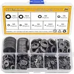 Black Zinc Plated Alloy Steel Flat Washers Set 580 Pieces, 9 S