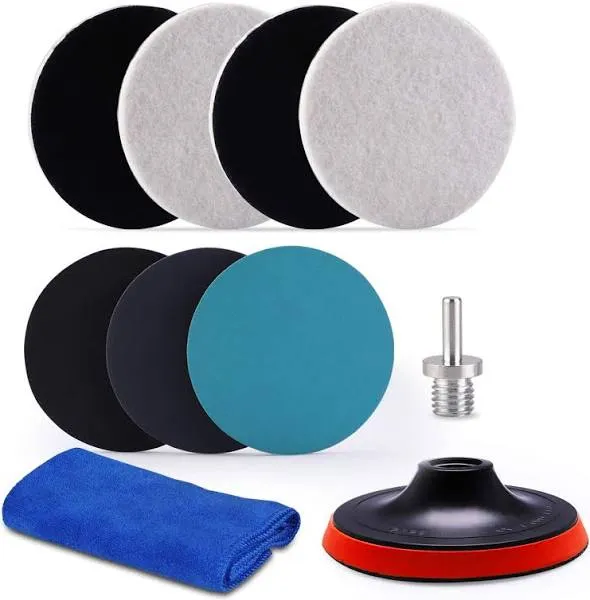 ZFE 5Inch Glass polishing Pads, 10Pcs Wool Felt Disc Glass Polishing Kit Buffing