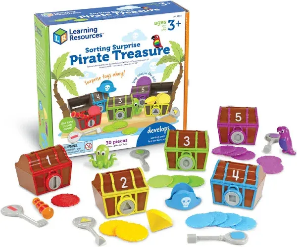 Learning Resources Sorting Surprise Pirate Treasure - 30 Pieces, Ages 3+... 