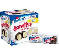 Hostess Mini Powered Donettes and Frosted Chocolate Mini Donettes 32 CT 48 OZ