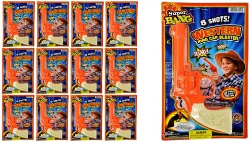 Cap Gun Western Wild West Super Bang (12 Units Bulk) Quality Plastic by JA-RU. Great Bang Party Favors Supplies for Kids. 913-12p