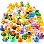 Joyin Baby Bath Toy, Assortment Mini Rubber Duck Toys with Mesh Carry Bag for Kids Baby Shower - 60 Pieces, Size: 60pcs