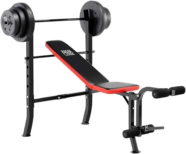 Marcy Pro Standard Weight Bench with 100 lb Weight Set