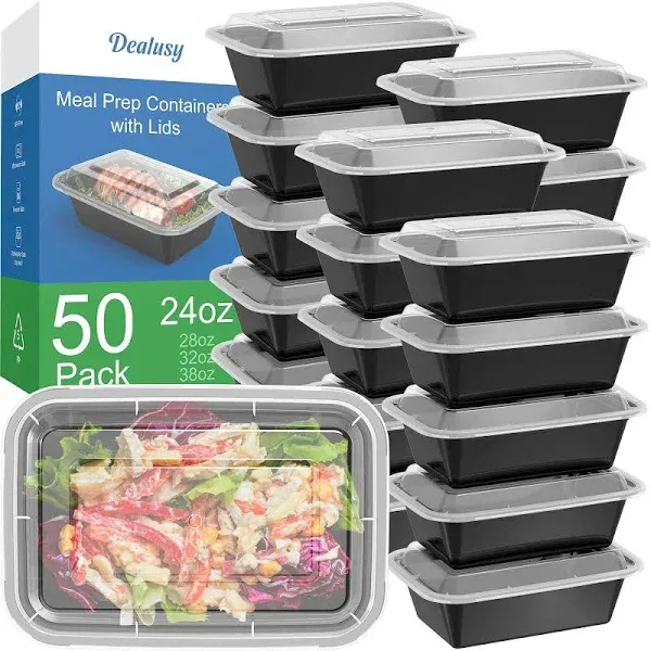 Dealusy 50 Pack Meal Prep Containers Reusable with Lids