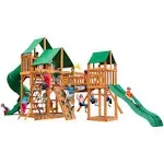 Gorilla Playsets Treasure Trove I Swing Set, Green Vinyl Canopy