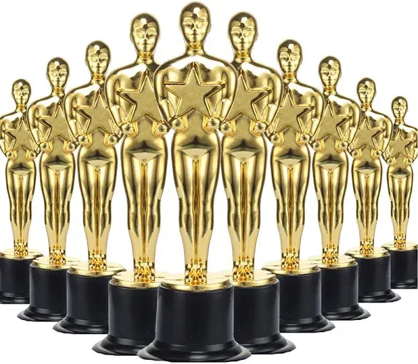 Nasidear 36 Pack Gold Award Trophies Party Favors,Gold Oscar Trophy for Award Ceremony,Theme Party,Birthday Party,Movie Night,Classroom Prize,Office