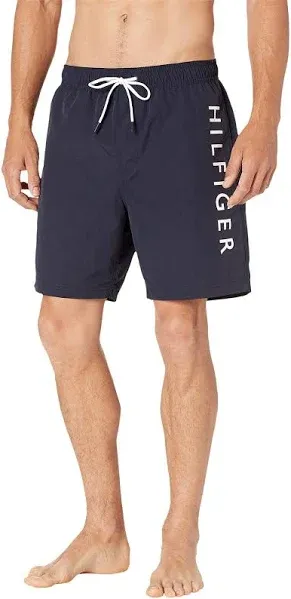 Mens Logo Solid Swim Trunks