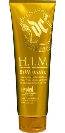 Devoted Creations H.I.M Billionaire Dark Tanning Lotion Ultra-Exclusive Rich Bronzing Formula with Opulent Color Extenders and Correctors 8.5 oz