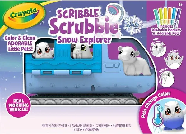 Crayola Scribble Scrubbie Pets Arctic Snow Explorer Safari Playset