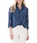 NIC+ZOE Watercolor Stripe Girlfriend Shirt