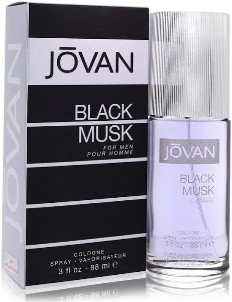 Jovan Black Musk Eau De Cologne Spray for Men, Multicolor, 3 Fl Oz