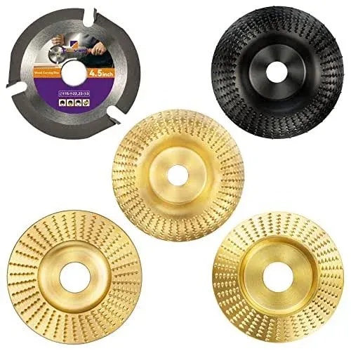 TOOVEM 5PCS Angle Grinder Wood Carving Disc Set, for Wood Carving Disc Set D-5P