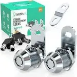 LATCH.IT RV Compartment Door Lock 5/8 inch 2 Pack | Chrome | Cylindrical Keys, Silver