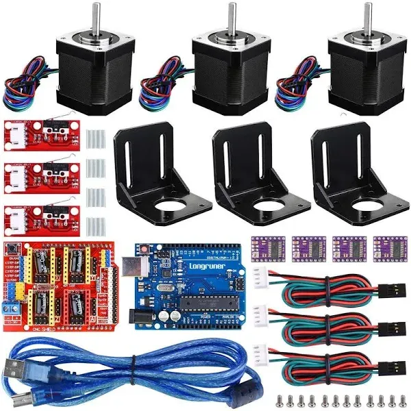 Longruner Nema 17 Stepper Motor Professional 3D Printer CNC Kit with ArduinoIDE A4988 Endstop GRBL CNC Shield RAMPS 1 4 Mechanical Switch DRV8825