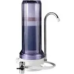 iSpring CT10-CL Multi-Stage Countertop Drinking Water Filter System with Versatile Faucet Adapter, Clear