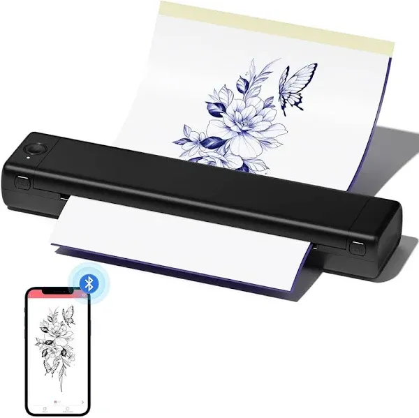 Tattoo Printer Kit - Portable &amp; Rechargeable - Compatible with Smartphone &amp; PC