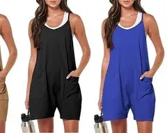 Women Casual Sleeveless Rompers with Pockets