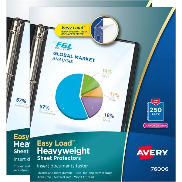 Avery Diamond Clear Heavyweight Sheet Protectors