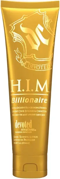 Devoted Creations H.I.M Billionaire Dark Tanning Lotion Ultra-Exclusive Rich Bronzing Formula with Opulent Color Extenders and Correctors 8.5 oz