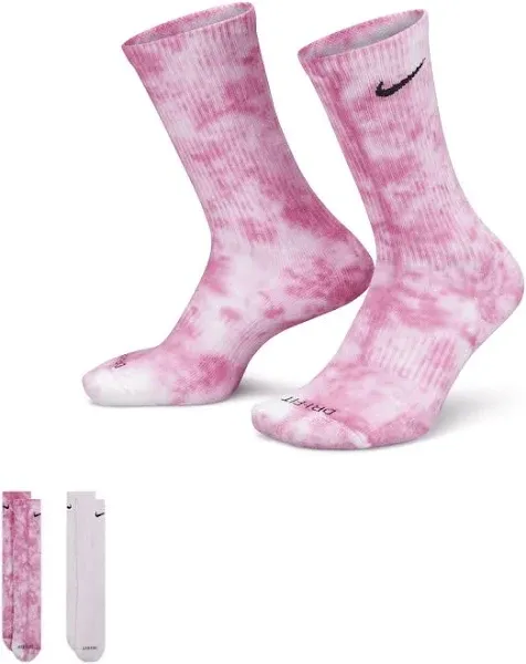 Nike Everyday Plus Tie-Dye Crew Socks - DM3407-911- GRAY - 2 Pack - L