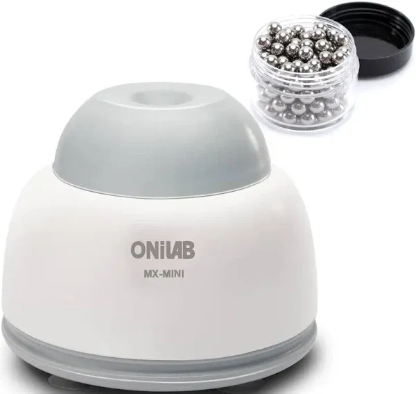 ONiLAB Mini Vortex Mixer with Touch Function, Lab Mixing, Nail Polish,Eyelash Adhesives and Acrylic Paints Mixing, Lab Vortexer with Sturdy Aluminum Cast Base，120pcs 7/32in Mixing Balls,Black