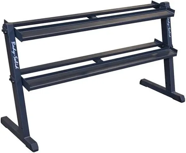 Body Solid 2 Tier Horizontal Dumbbell Rack with Heavy Gauge Steel Construction