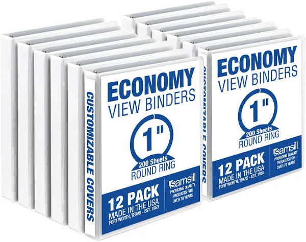 Samsill Economy 1" View Ring Binder