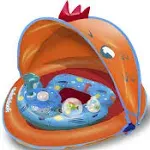 SwimSchool Bab<wbr/>y Pool Float with Adjustable Canopy - 6-24 Months - Includes 5-...