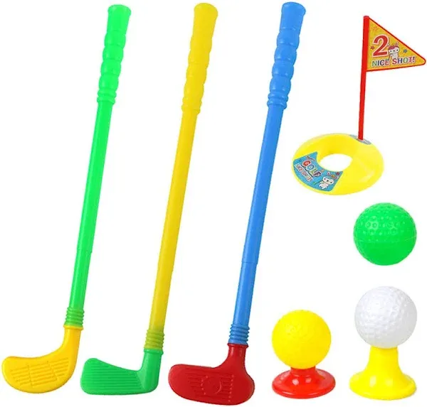 Plastic Golf Clubs, Educational Golf Toys Sets for Toddlers Kids, Sturdy &amp; 