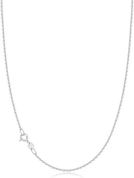 Women's Jewlpire Solid 925 Sterling Silver Chain Necklace for