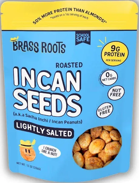 Brass Roots Organic Roasted Sacha Inchi Seeds Lightly Salted | Keto Paleo All...