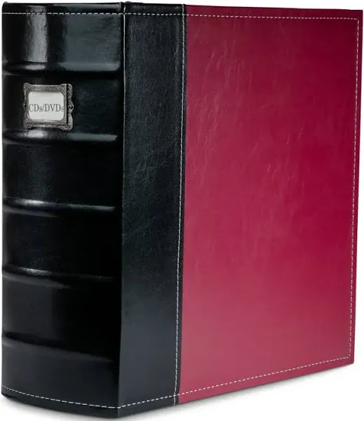 Bellagio-Italia 3-Ring XL 3" D Ring Binder, Classic Faux Leather - for Documents, File Storage, and Trading Cards - 1-Pack, Stores to 600 Pages, Black