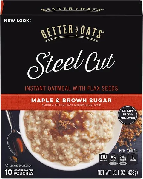 Better Oats Oatmeal Steel Cut Maple & Brown Sugar