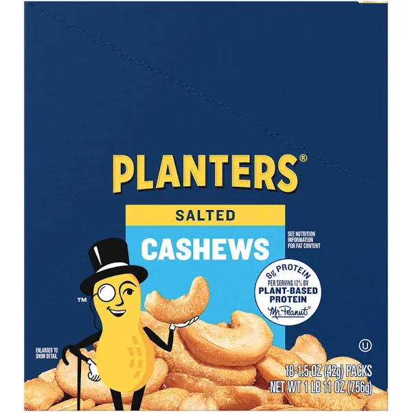 "Planter's 2 Oz. Cashew Nuts"