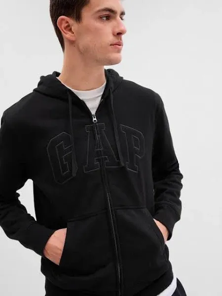 GAP Men's Full Zip Fleece Logo Hoodie