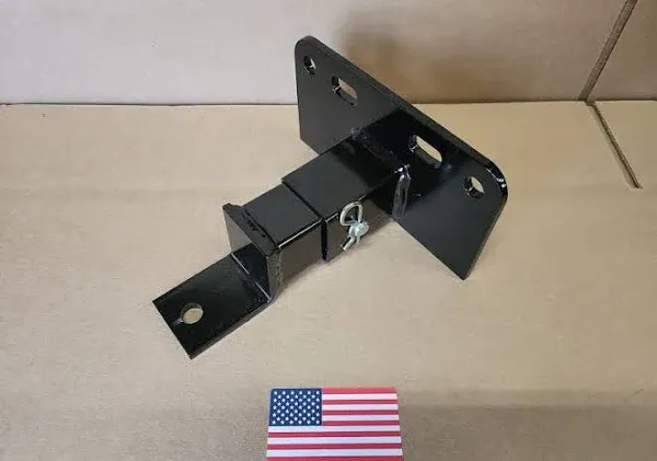 Universal Lawn Garden Tractor Trailer Mower Hitch - Custom-Made, Adjustable, and USA-Made for Zero Turn and Tractor Mowers - Black Powder Coat.