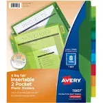 Avery Big Tab Dividers, Plastic, Insertable, 2 Pocket