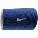 Nike Dri-Fit Home and Away Doublewide Wristbands - Obsidian/White