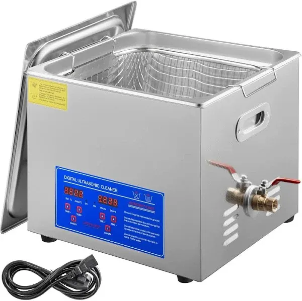 VEVOR 15L Ultrasonic Cleaner with Digital Timer&Heater Professional Ultrasonic Cleaner 40kHz Advanced Ultrasonic Cleaner 110V for Wrench Screwdriver