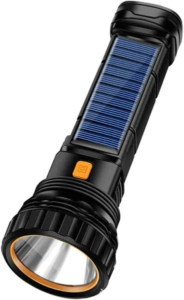 E-SHIDAI Solar/Rechargeable Multi Function 1000 Lumens LED Flashlight, with Emergency Strobe Light and 1200 Mah Battery