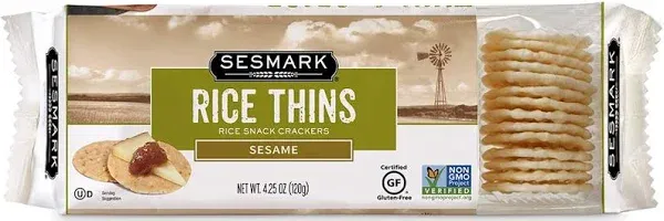 Sesmark Rice Thins, Sesame - 4.25 oz