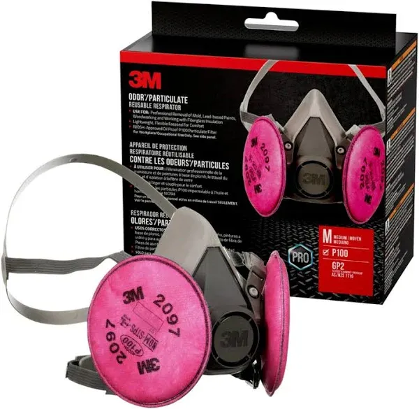 New - 3M Mold and Lead Paint Removal Respirator 6297P1 Size Medium exp. 01/2023.