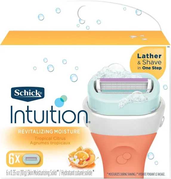 Schick Intuition Revitalizing Moisture Razor Blade Refills for Women, , 0.35