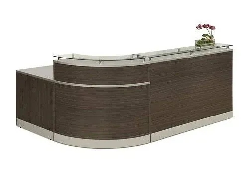 NBF Signature Series Esquire Glass Top Reception Desk