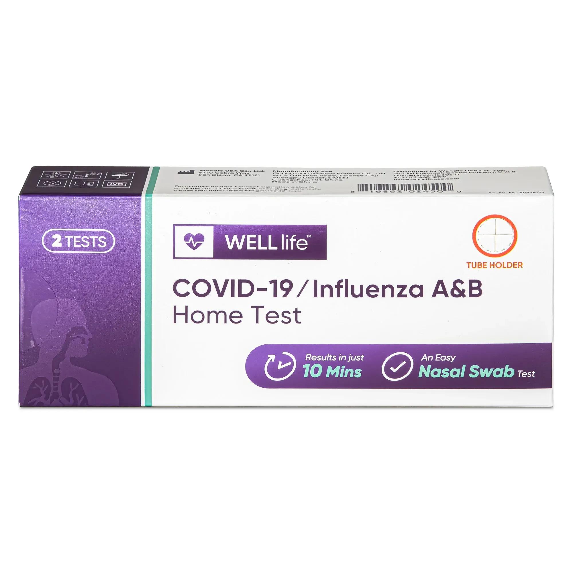 Well Life Influenza A & B / COVID-19 Rapid Home Test