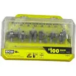 Ryobi Shank Carbide Router Bit Set (15-Piece)