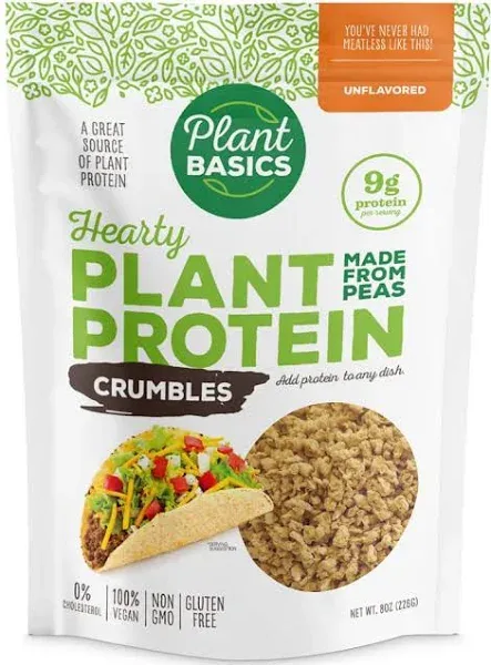 Plant Basics - Hearty Plant Protein - Unflavored Strips 1 lb Non-GMO Gluten Free Low Fat Low Sodium Vegan Meat SUBSTITUTE