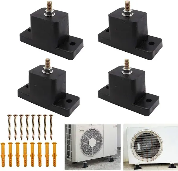 4 Pack Rubber Vibration Isolator Mounting Bracket for Air Conditioner Condenser Mounting Bracket for Outdoor Mini Split